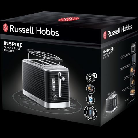 Тостер Russell Hobbs Inspire 24371-56 в изискан, дълбок, черен цвят